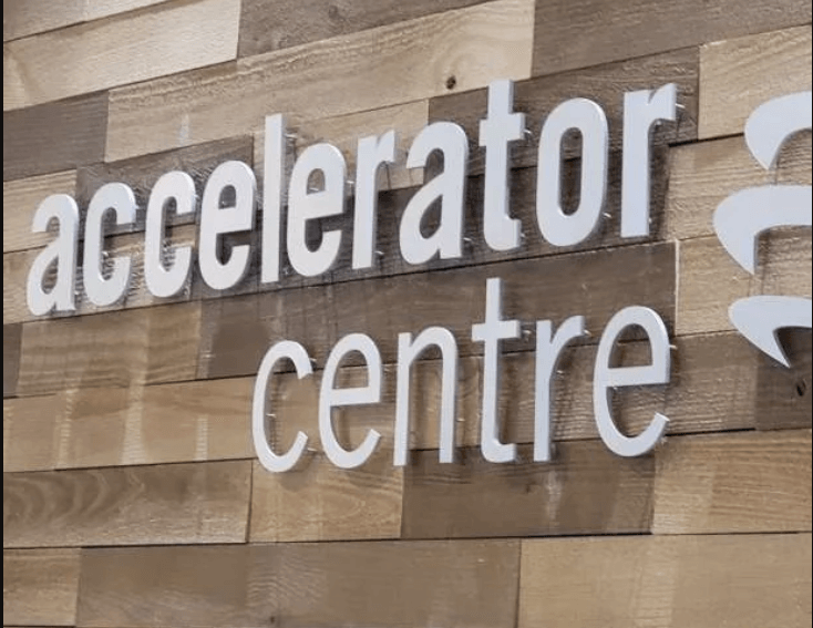 Sign of Accelerator Centre, start-up and tech incubator in Waterloo