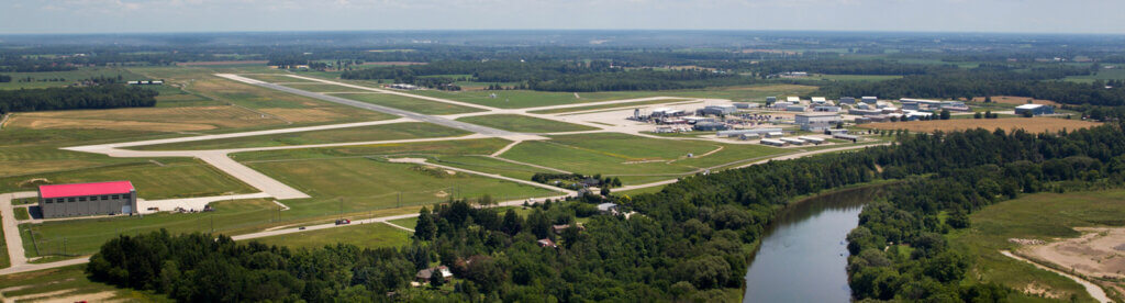 Aerial view of Waterloo Regional Airport