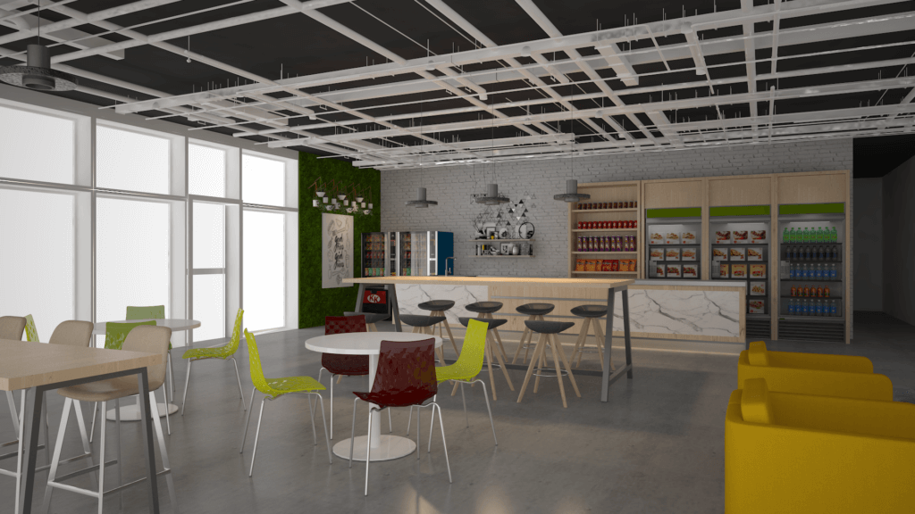 Rendering of evolv1 cafe